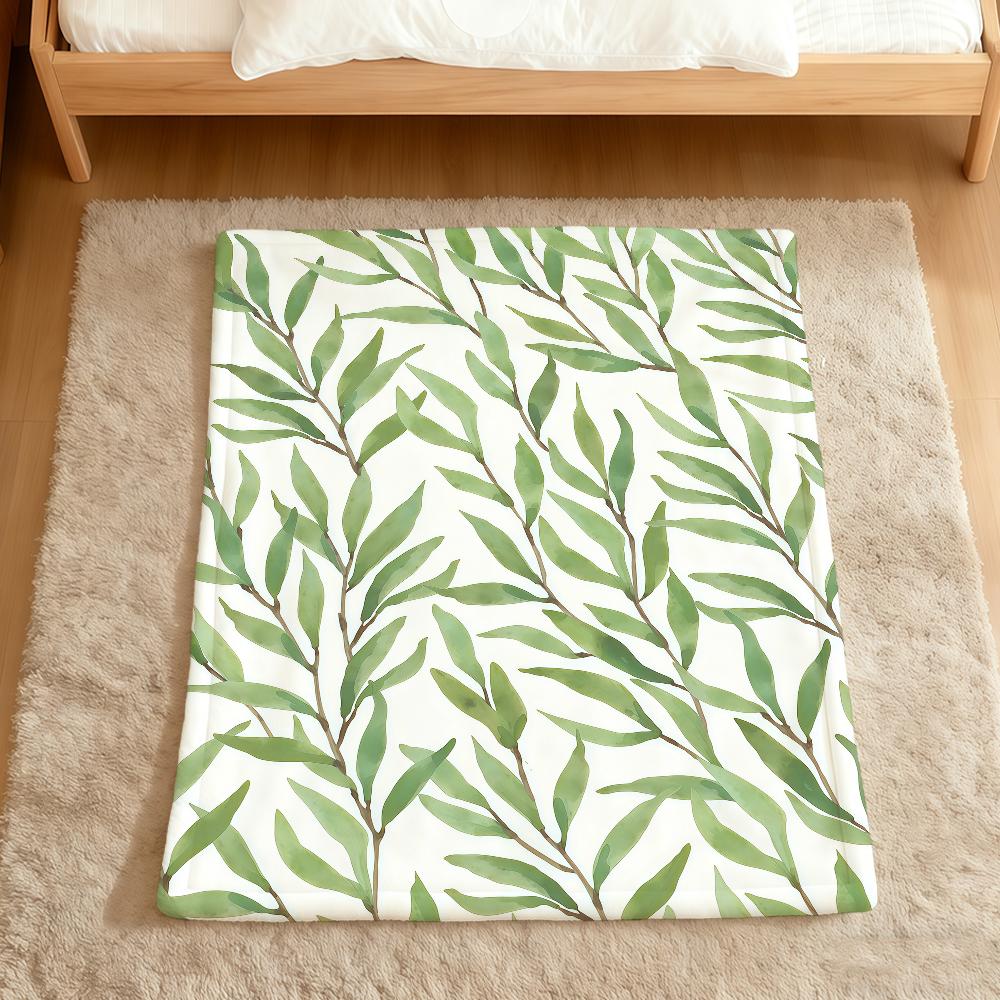 Fashion Willow Leaf Art Modern Flannel Soft Warm Plush Blanket For Sofa Living Room Pet Hogar Bedroom Gift Home Car Portable