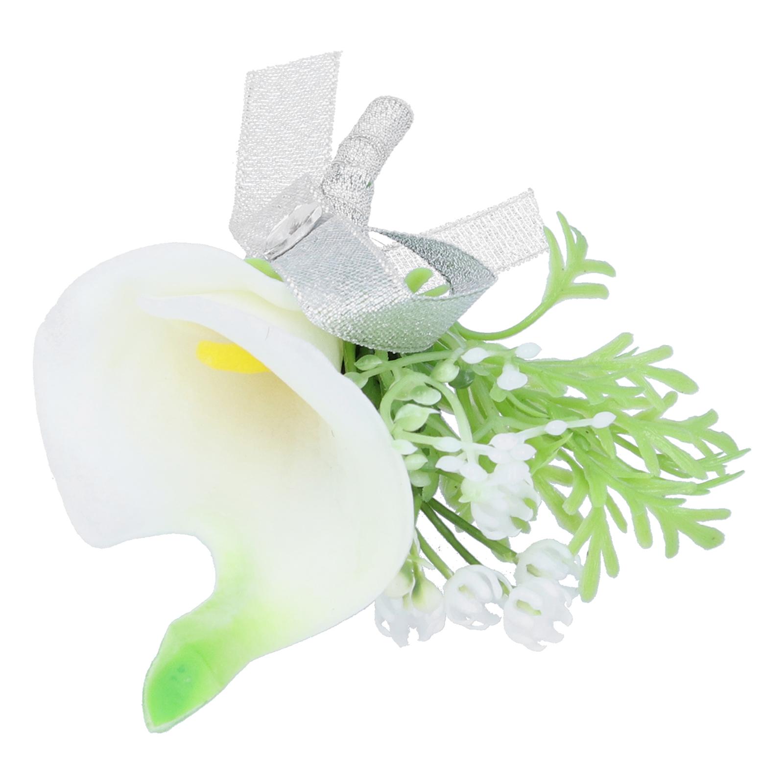 

Artificial Flower Wedding Corsage Groom Boutonniere Brooch Wedding Party Decor