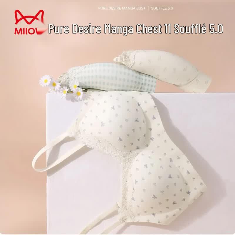 Mao Ren Floral Lace Seamless Push-up Bra C