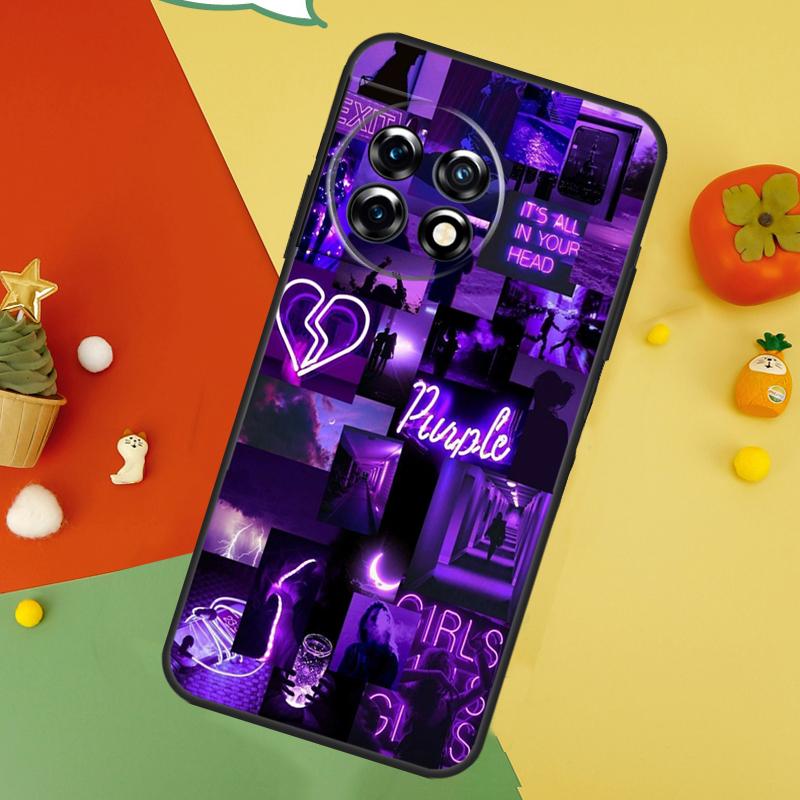 Étui esthétique violet pour OnePlus Nord 5 CE 2 3 4 Lite N20 N30 OnePlus 15 13 12 11 10 10T 12R 13T 13R Coque