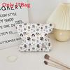 Cute Bear Makeup Bag With Floral Pattern And Polyester Material For Travel Storage