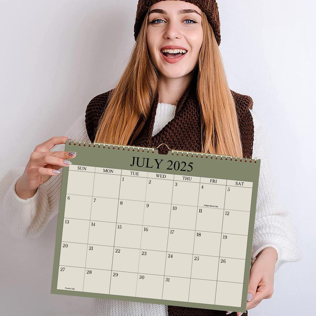 Calendar 2025,  Color Calendar 12 Months, Double Coil Spiral Binding Monthly Planning Calendar