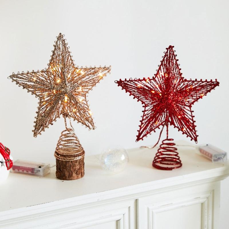 Versatile Christmas Tree Charm with this Five pointed Star Toppers Decor Made of Durable Material, for Decorating Homes