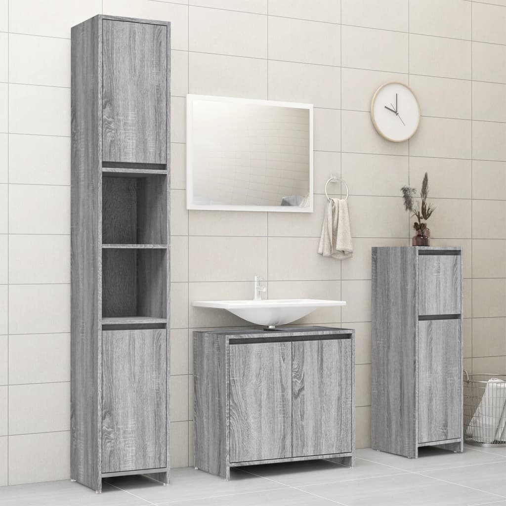 Schlichter Badezimmerschrank mit 1 Tür, 2 Ablagefächern und 1 Schublade, geeignet für verschiedene Räumlichkeiten, 30x30x95 cm