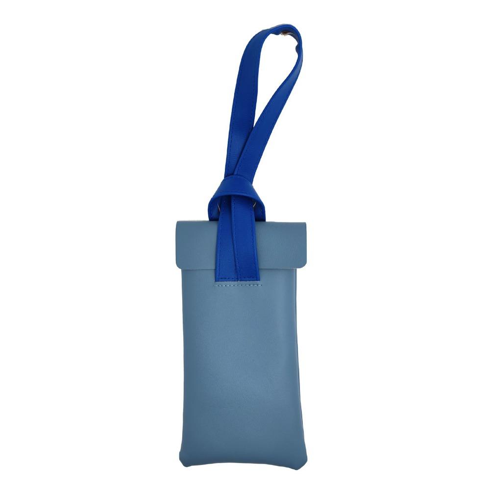 

Portable PU Leather Glasses Storage Pouch With Wristband Protective Sunglasses Bag Color-Block Anti-Scratch Glasses Case