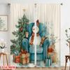 2pcs,2D plane printing Curtains Snowman & Snowflake Polyester Woven (without rod) Decorations Outdoor Perfect for Bedroom,