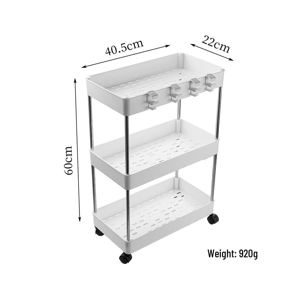 Mobile Multi-layer Floor Storage Rack for Bathroom, Kitchen, and Living Room