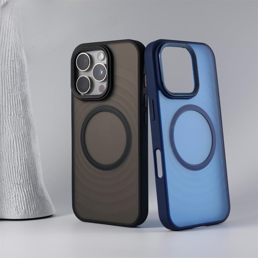 Applicable To Apple 17 Wave Pattern Magnetic Suction Phone Case IPhone 16 Promax Drill Pattern Lens Protective Case 15