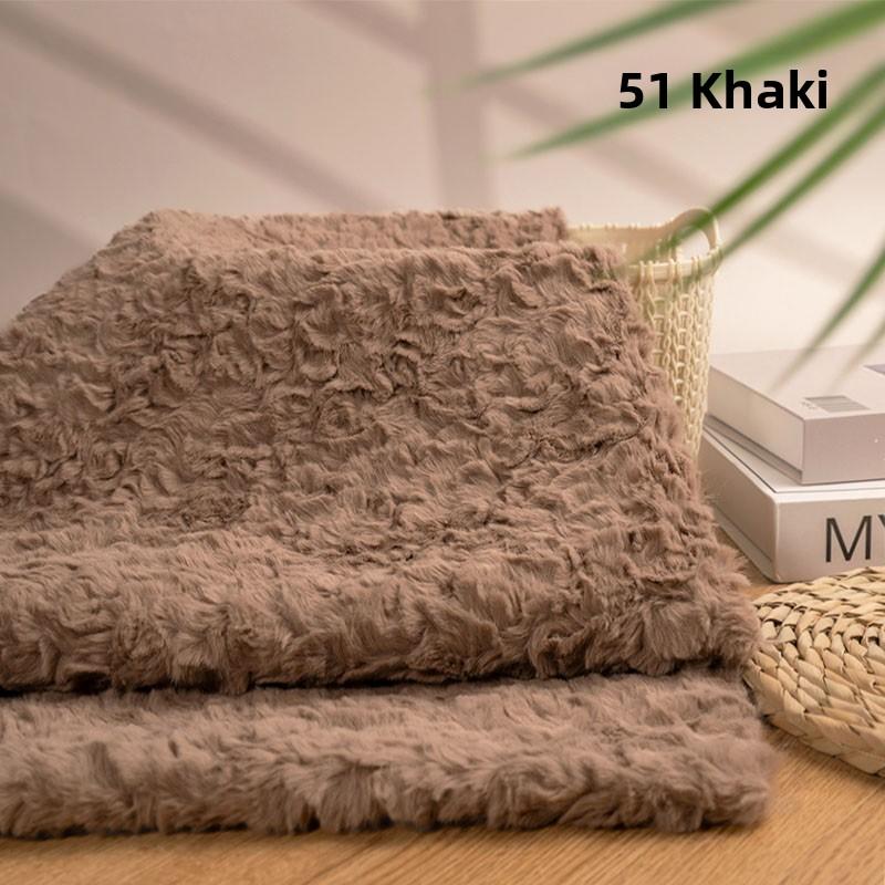 Thickened Rabbit Fur Brushed Cotton Doll DIY Fabric Rose Patterned Fur Collar Clothing Material Home Decor Sponge Pad Fabric