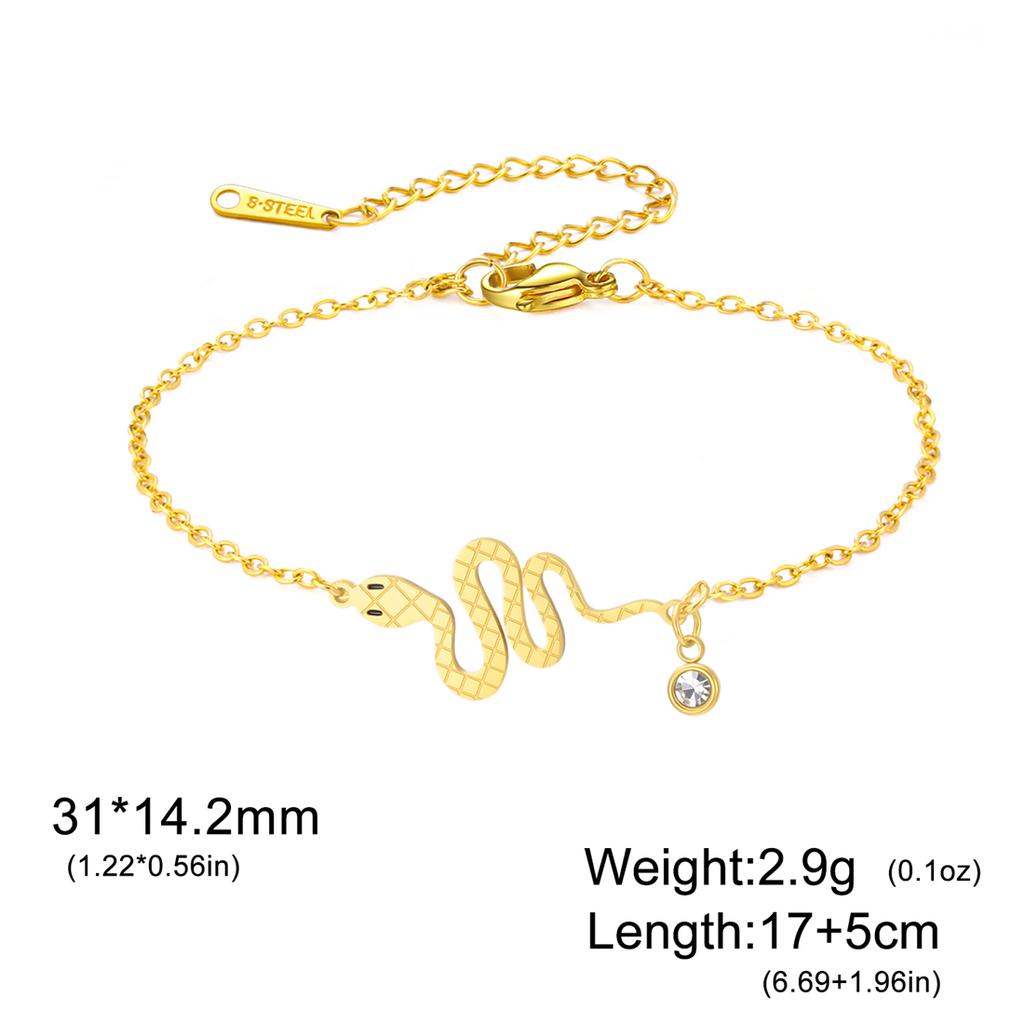 Snake Bracelet for Women Men Stainless Steel Rope Chain Fashion Animal Shape Bracelet Adjustable Jewelry Party Gift