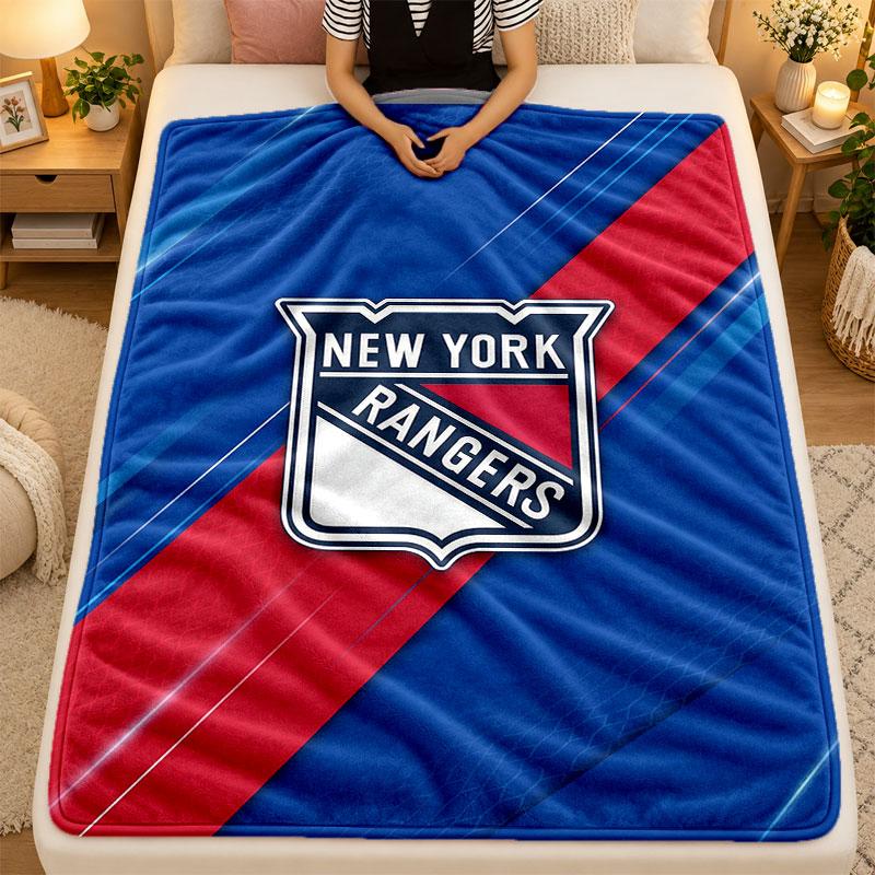 Flannel BlanketNew York Rangers Warm Soft Throw Blanket for Indoor Sofa Bed Living Room Use