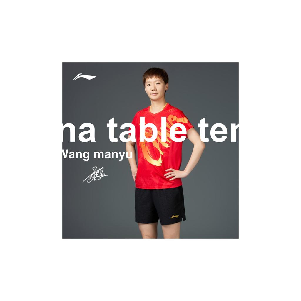 Li Ning Table Tennis Series Printed Logo Mid-Waist Comfortable Breathable Straight-Leg Sports Shorts Women Shorts Black AAPU212-1
