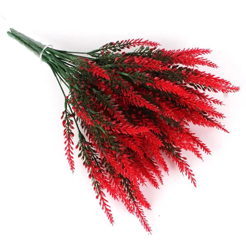 

Lavender Artificial Flowers Outdoor UV Resistant Shrubs Plants Fake Flower Greenery for Office Kitchen Wedding Garden Decor 1piece красный