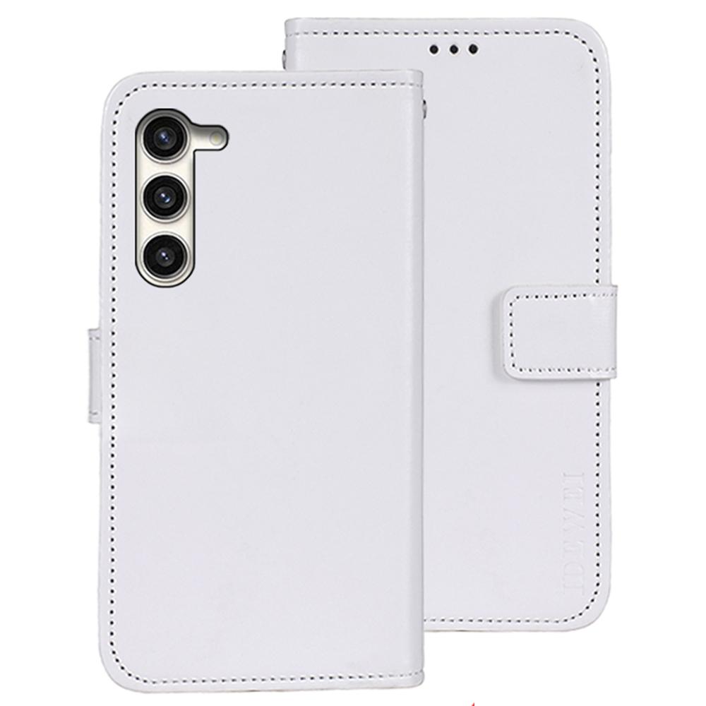 

IDEWEI For Samsung Galaxy S24+ Wallet Phone Case Crazy Horse Flip Leather Cover White