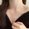 Korean Style Four-Leaf Clover Colorfast Titanium Steel Necklace for Women