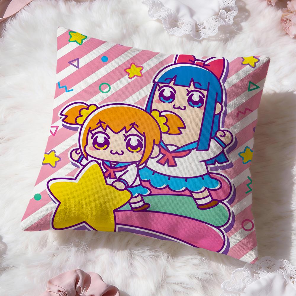 Cute Anime Pop Team Epic Cushion Cover Premium Comfort Reversible Pillow Cove -Two in One Design for Any Room & Car Interior