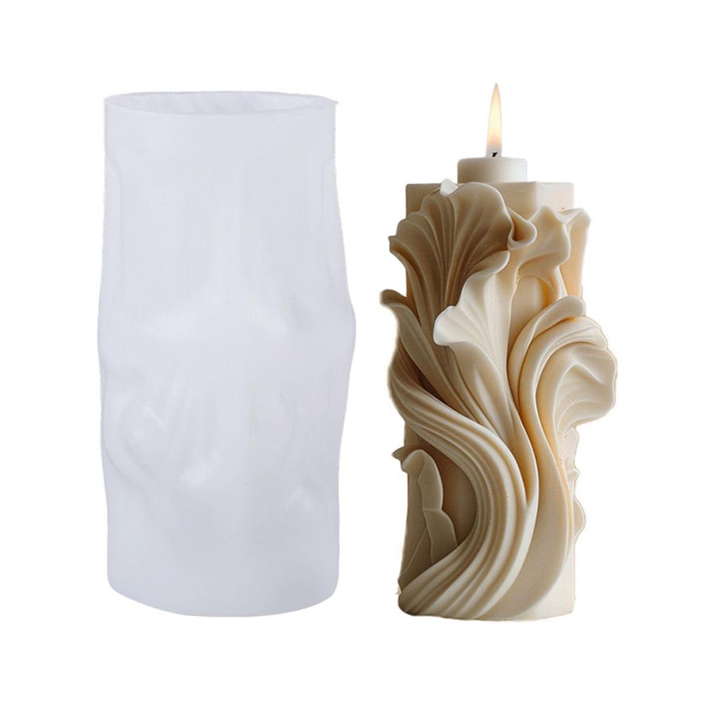 Candle Molds Waved Pillar Castings Molds Spirals Flower Shape Silicone Moulds Ornament Plasters Molds Epoxy Resin Molds