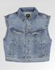 Lee Boxy Rider Vest Blue Indigo Loose Denim Vest Women's S