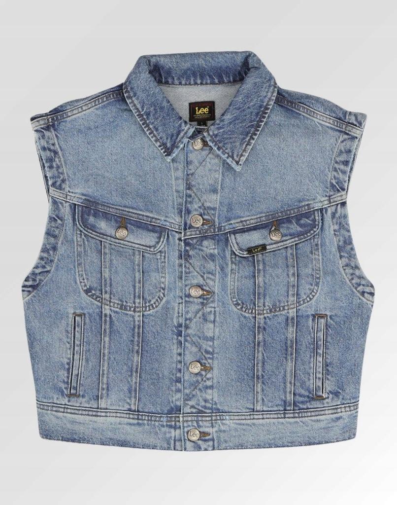 Lee Boxy Rider Vest Blue Indigo Loose Denim Vest Women's S