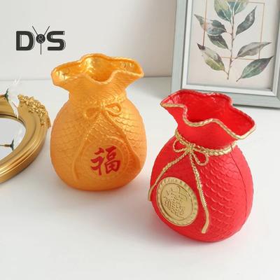 Şans Çantası Vazo Servet Çantası Çiçek Vazo Masa Orta Parçası Servet Çantası Para Çantası Heykelcik Yatak Odası Ofis Çin Yeni Yılı Dekoru