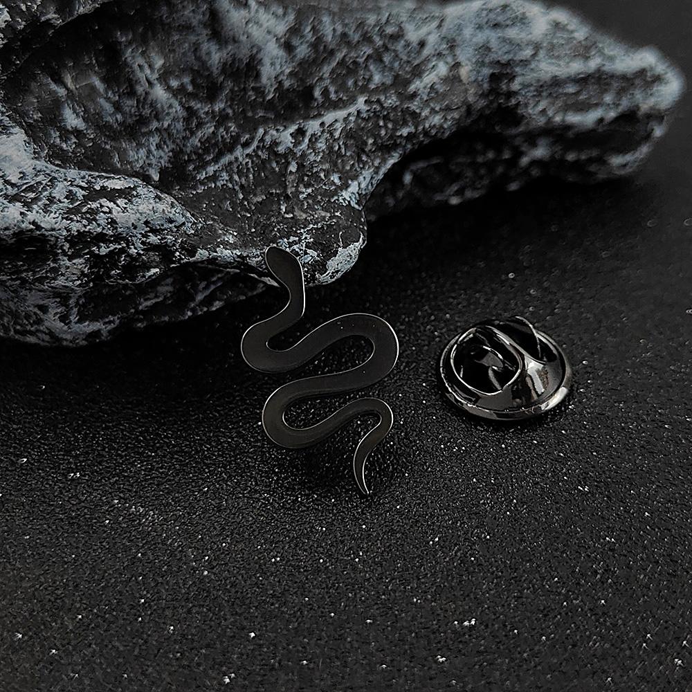 Symbol Culture Stainless Steel Brooch, Ancient Mythological Serpent Symbol Badge, Jewelry for Health and Guardianship.
