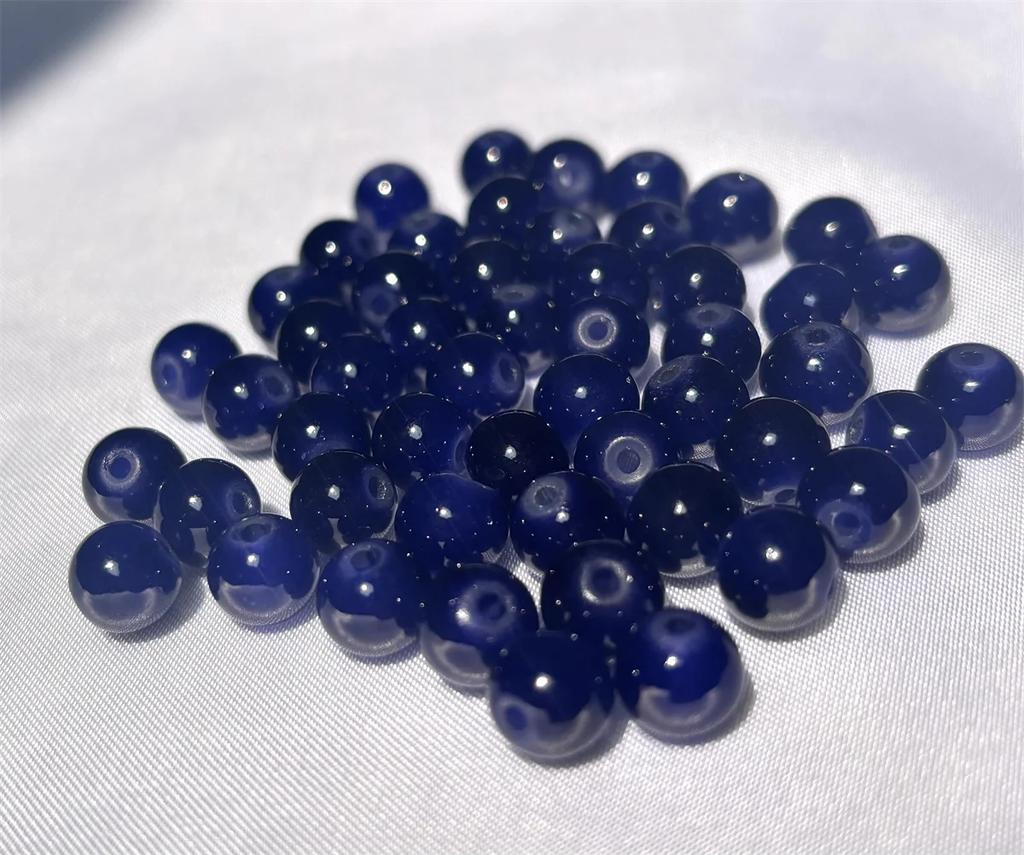 50pcs 8mm Glass Crack Imitation Jade Color Series Round Beads DIY Handmade Necklace Bracelet Loose Beads Jewelry Accessories