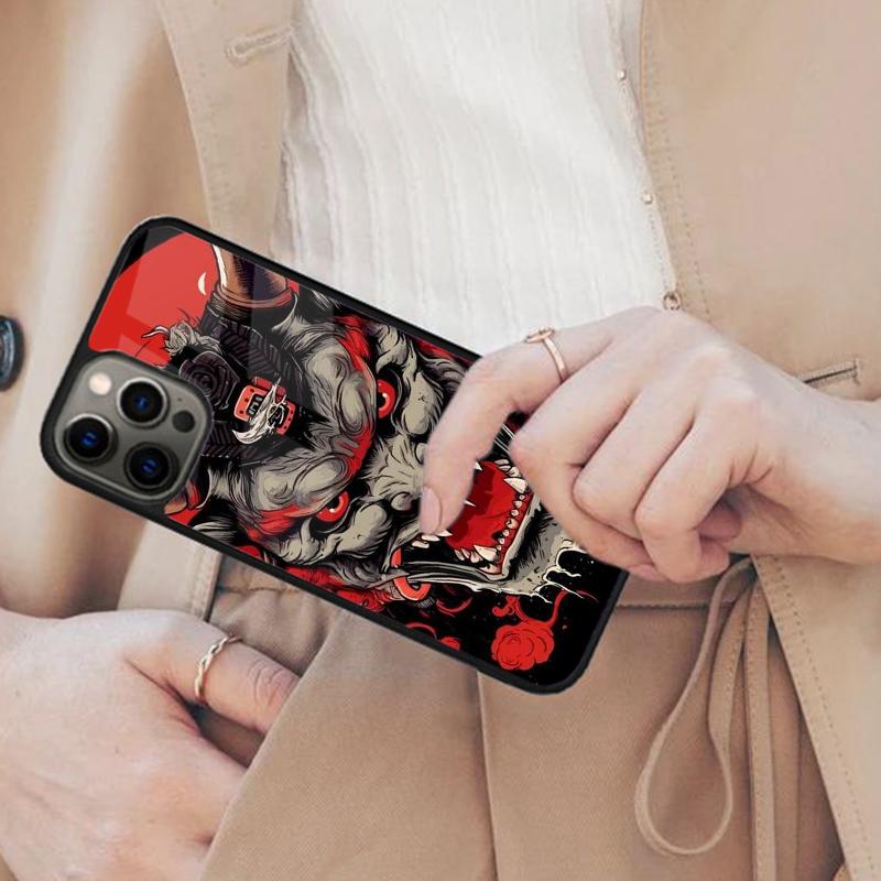 Japanese Hannya Oni Mask Magnetic Phone Case For APPLE iPhone 17 Air 16 14 13 12 Pro Max 15 Plus Charge With MagSafe Cover