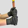 CUTTERS Batting Gloves B444S Power Control 4.0 Solid, Ambidextrous, Baseball/Softball, Size L, Black