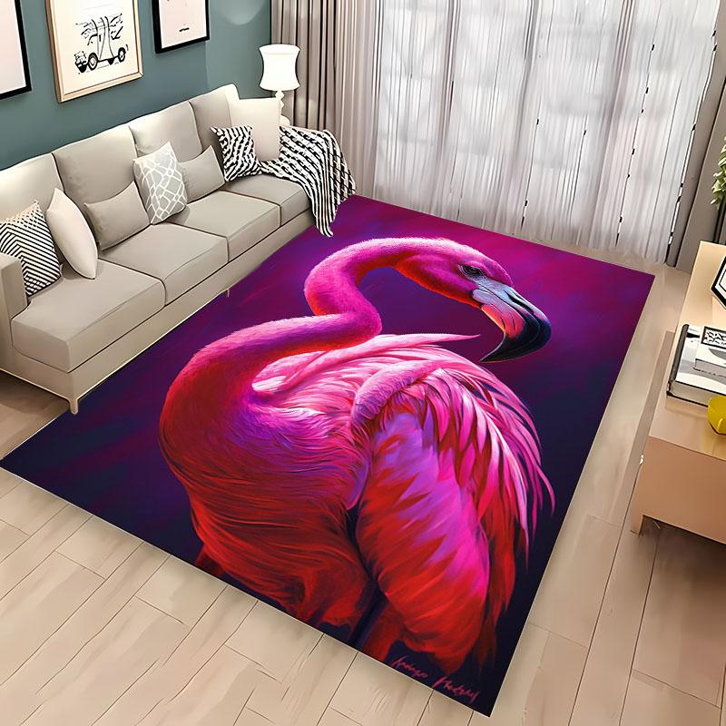 HD Printing Pink Flamingo Large Area Carpets for Home Living Room  Kids Bedroom Sofa Doormat Kitchen Floor Rugs Anti-slip  Decor