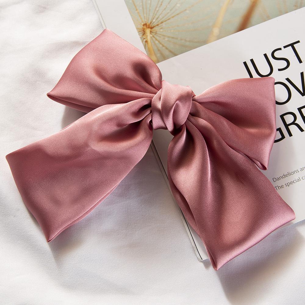 Fashion Ribbon Bow Hair Clips for Women Large Bow Hairpin Girls Satin Trendy Ladies Hairgrips Cute Barrette Hair Accessories