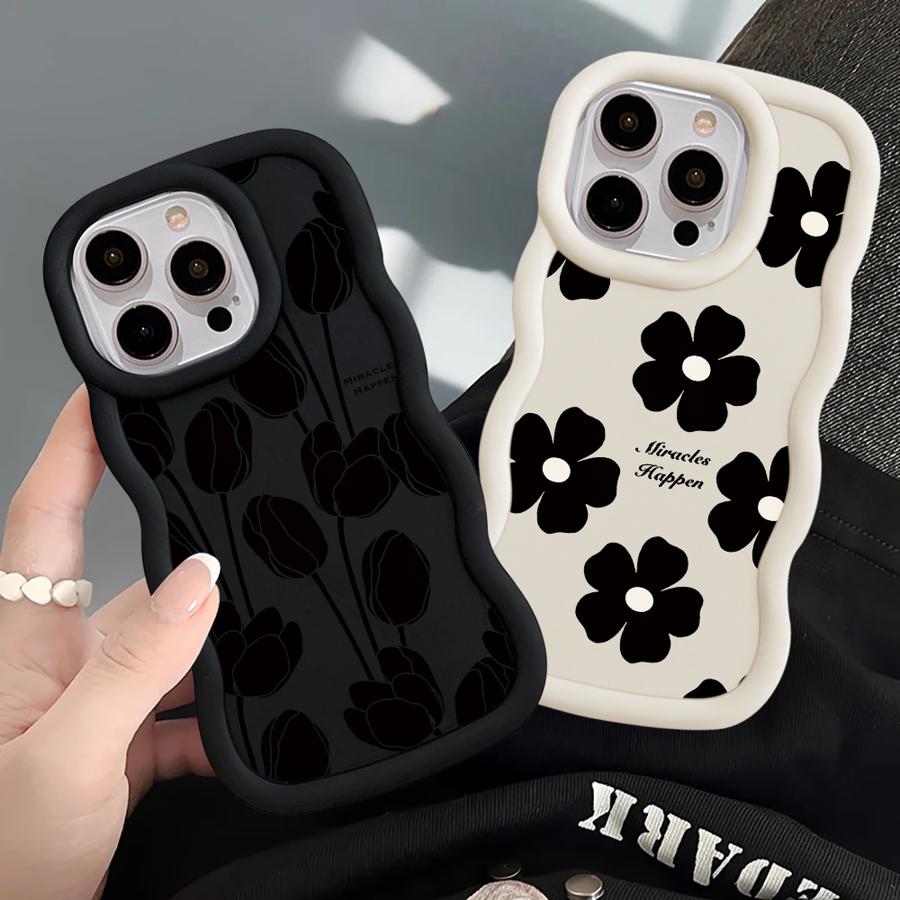 Case for iPhone 12 14 13 11 16 Pro Max 15 Plus 17 Air XR 8 Soft Phone Cover Plant Flower