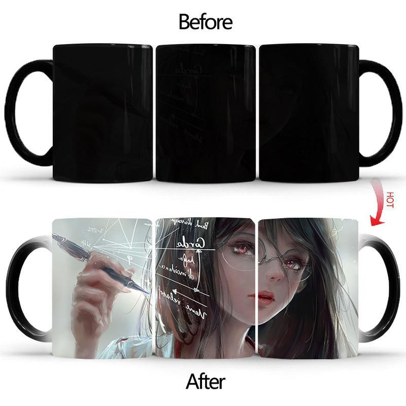 

Кружка Kawaii Scientist, чувствительная к теплу, BSKT-084, чашки, термочувствительная кружка, керамические кружки, кофейные чашки, сублимационные тамблеры, посуда для напитков 350ml