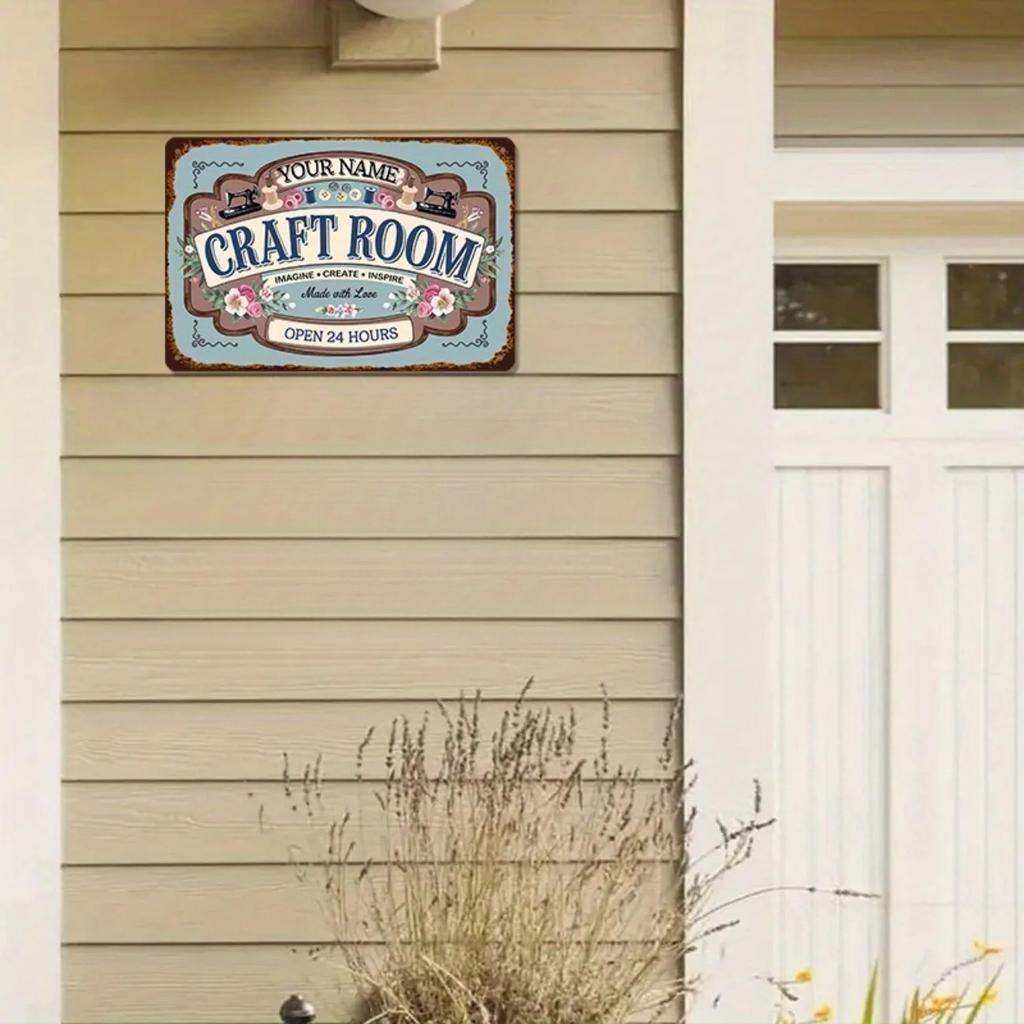Custom Personalized Metal Craft Room Sign Retro Inspirational Wall Decor Art Studio Home Decoration