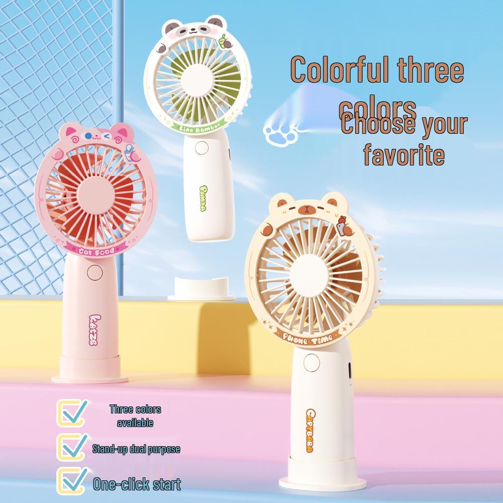 Panda Handheld Mini Fan: USB Rechargeable, Silent, Cute, Portable Electric Fan for Students, Desktop Use Factory/Wholesale/Export/Cross-border