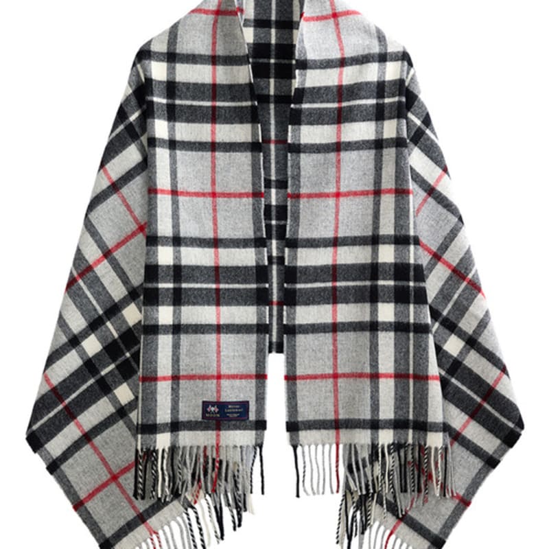 

ABRAHAM MOON Merino Wool Shawl 70cm - Grey Thompson FREE