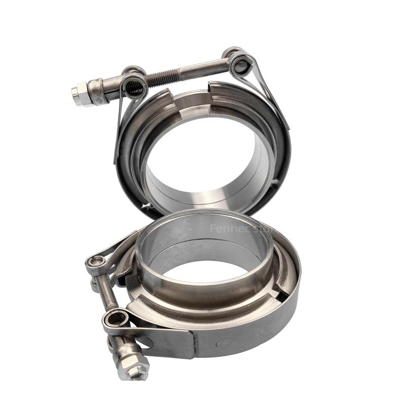 304 Stainless Steel Quick Release Standard V Band Clamp 1.5-6 Inches Male Female Flange V Clamp Kits Turbo Exhaust Pipe