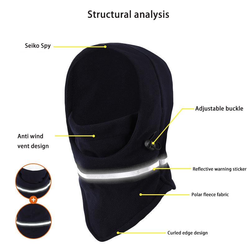 Reflective Warning Sticker Polar Fleece Cycling Warm Men Beanies Women Full Face Mask Helmet Liner Sport Ski Balaclava Cap New