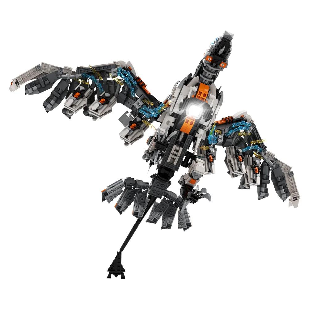 MOC Horizons West Storm Bird Dinosaur Building Blocks Zero Dawned Mechanical Slaughterspine Monster Bricks DIY Toy Birthday Gift