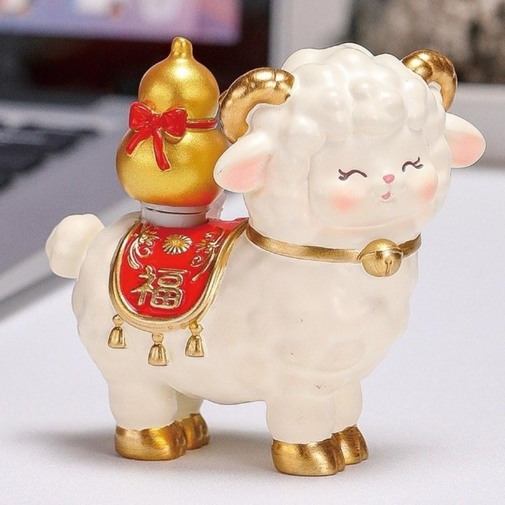 Rotating Goat Figurine Chinese Style Zodiac Goat Ornament Auspicious Sheep Ornament Gift