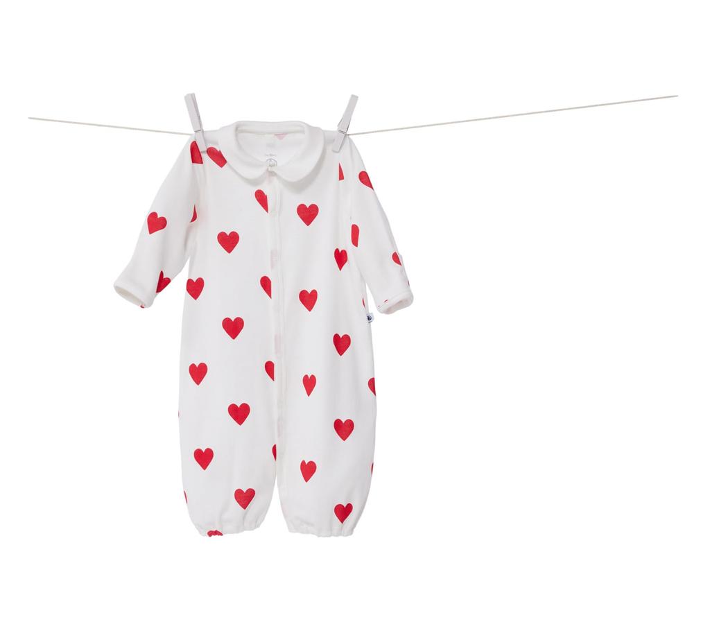 Romper A0D3I 1 Month 54cm [Petit Bateau] 2-way Off-white/Red