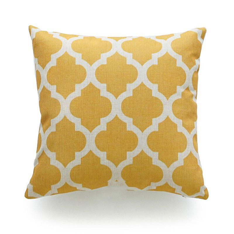 Luxurious Mustard Yellow Geometric Pillow Case For Fall And Autumn Decor