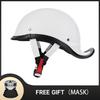 Special Crocodile Leather Breathable Men's Motorcycle Helmet Vintage Style Half Helmet Women's Abs Material Motorcycle