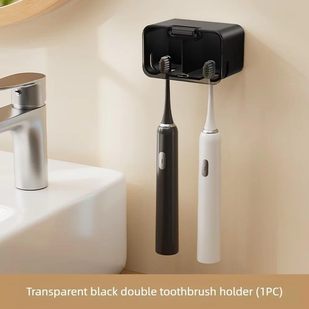 Flip-top Toothbrush Rack Dustproof Electric Toothbrush Storage Rack Bathroom Organizer чёрный