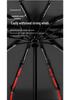 Fully Automatic Windproof Three-Fold Umbrella with Reinforced Structure and Black Sun Protection Coating, Customizable Logo Available.