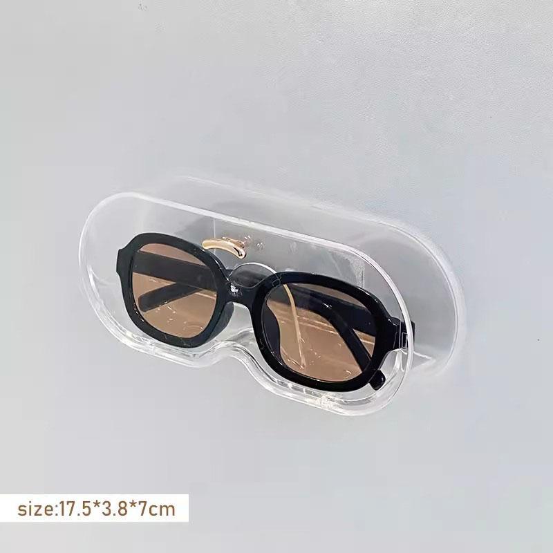 Flip Cover Design Glass Display Cabinet Glasses Storage Box Wall Mounted Punch Free Sunglasses Storage Rack Sunglass Home Tidy