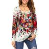 Women's Splatter Print Long - Sleeve T - Shirt, Round Neck, Multicolor Design, Great for Everyday & Fashion - forward Looks