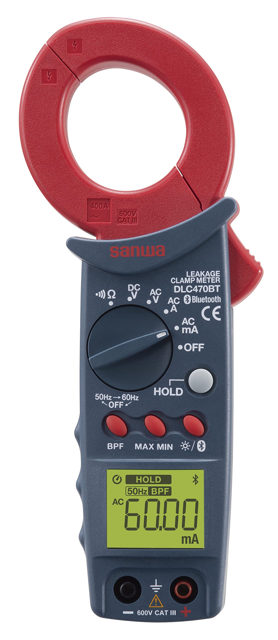 

SANWA Electric Leak Clamp Meter with Bluetooth communication and bandpass filter DLC470BT (Sanwa Meter) (Equipped function)