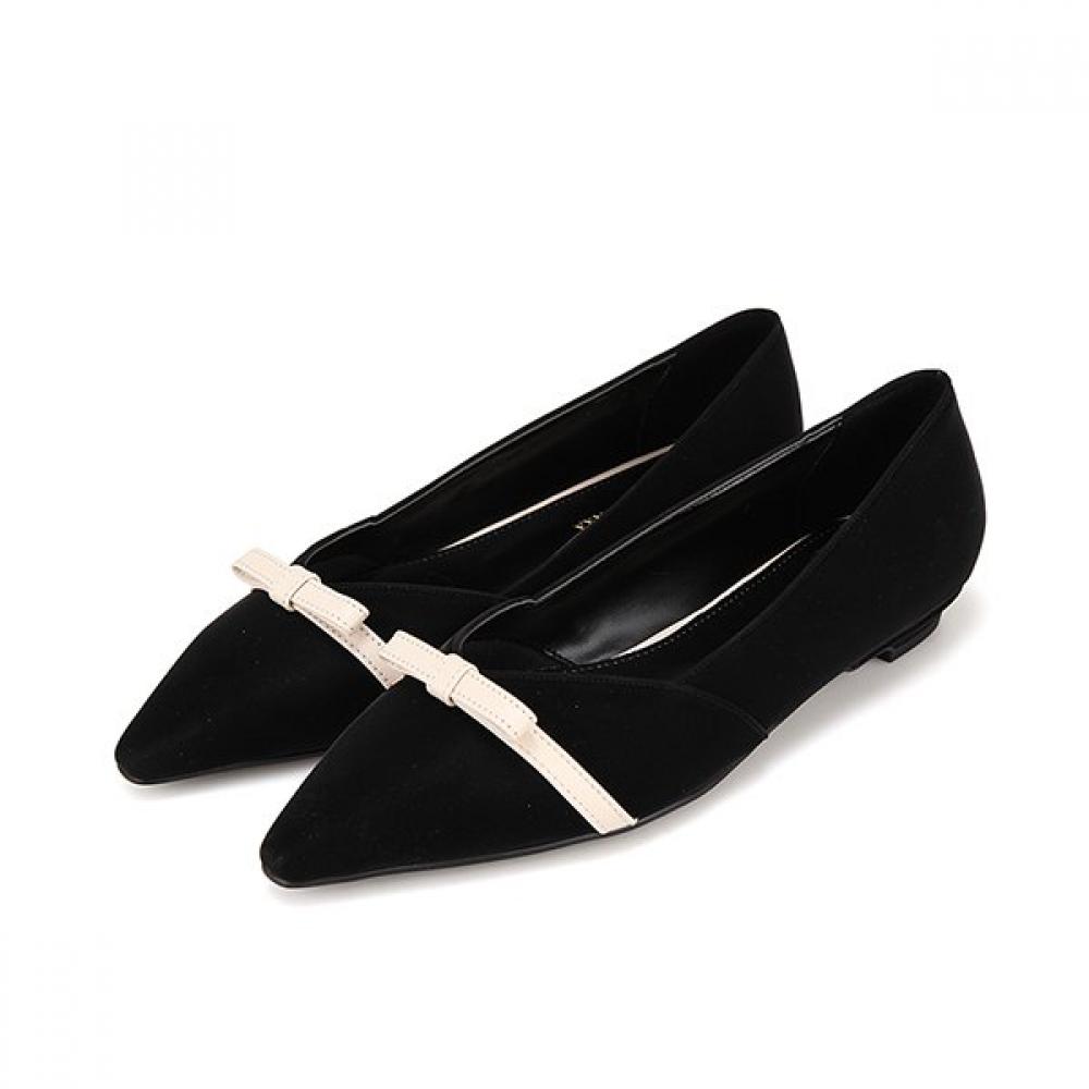 Barbara Leather Stiletto Color Block Ribbon Flat Bbh502bk 240mm
