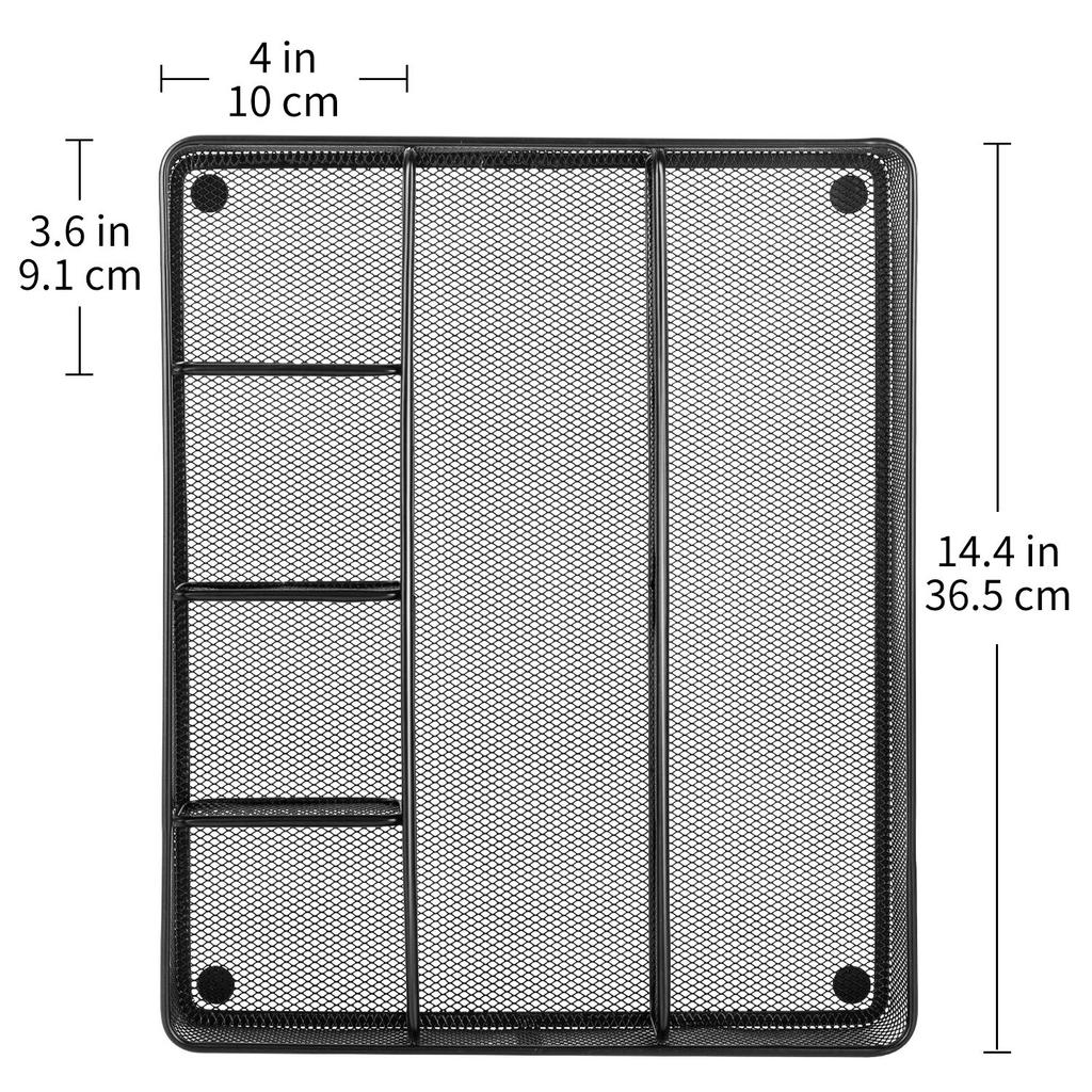 Amazon Basics Drawer Dividers, Storage Organizer with Dividers, Mesh, Black, 15cm X 6cm X 30cm