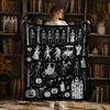 Stress Relief Craft Activities Halloween DIY Coloring Blanket Throw Blanket with Ghost Patterns Color Your Projects for Relaxation Own Washable Cozy